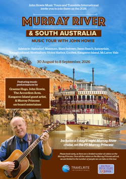 2026 Murray River and SA. Music Tour/Cruise - click to download brochure